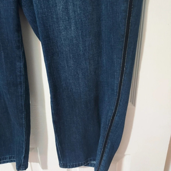 Talbots High Waist Straight Ankle Jeans - Side Ribbon Trim in Size 18WP - Picture 5 of 10